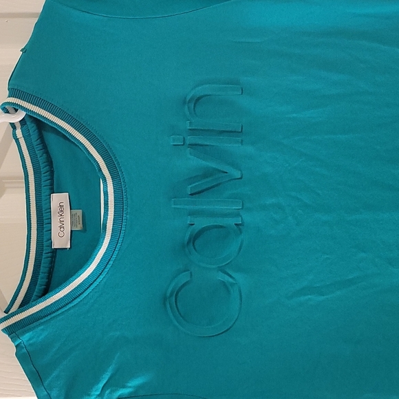 Calvin klein womens dress short sleeve blue and white detailing size small - Picture 3 of 7